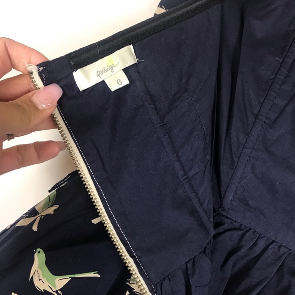 Porridge sing sweetly bird navy sweetheart dress strapless Sz 6 - Picture 5 of 6